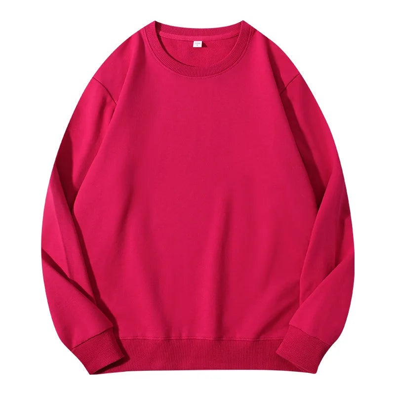 Unisex Langarm Sweatshirt Rundhalsausschnitt Freizeit Pullover Einfarbig