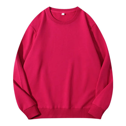Unisex Langarm Sweatshirt Rundhalsausschnitt Freizeit Pullover Einfarbig