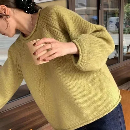 Damen Strickpullover im französischen Stil – Lockerer Alltags-Sweater für Freizeit & Büro
