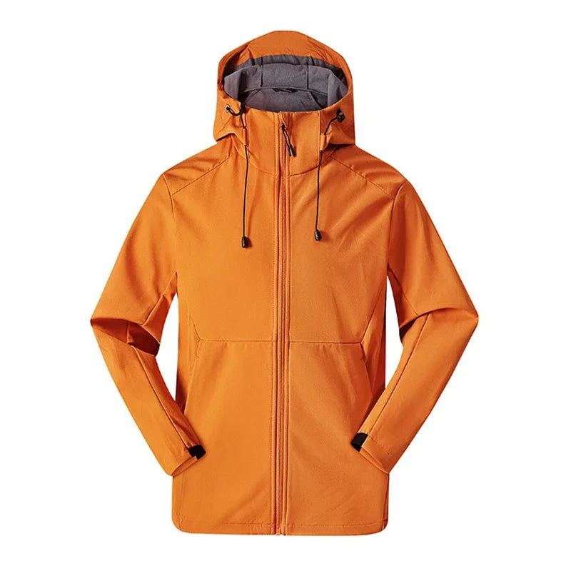 Unisex Outdoorjacke mit Kapuze winddicht wasserabweisend wärmend