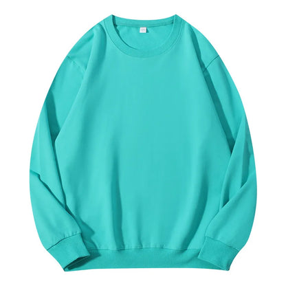Unisex Langarm Sweatshirt Rundhalsausschnitt Freizeit Pullover Einfarbig