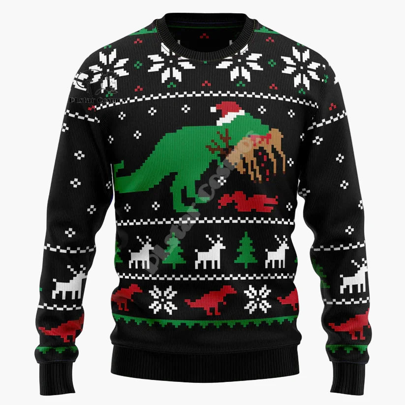 Herren Ugly Christmas Sweater mit Katzenmotiv und Spruch – Lustiger Pullover für Katzenliebhaber