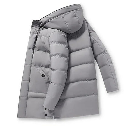 Herren Winter Steppmantel mit Kapuze gepolstert