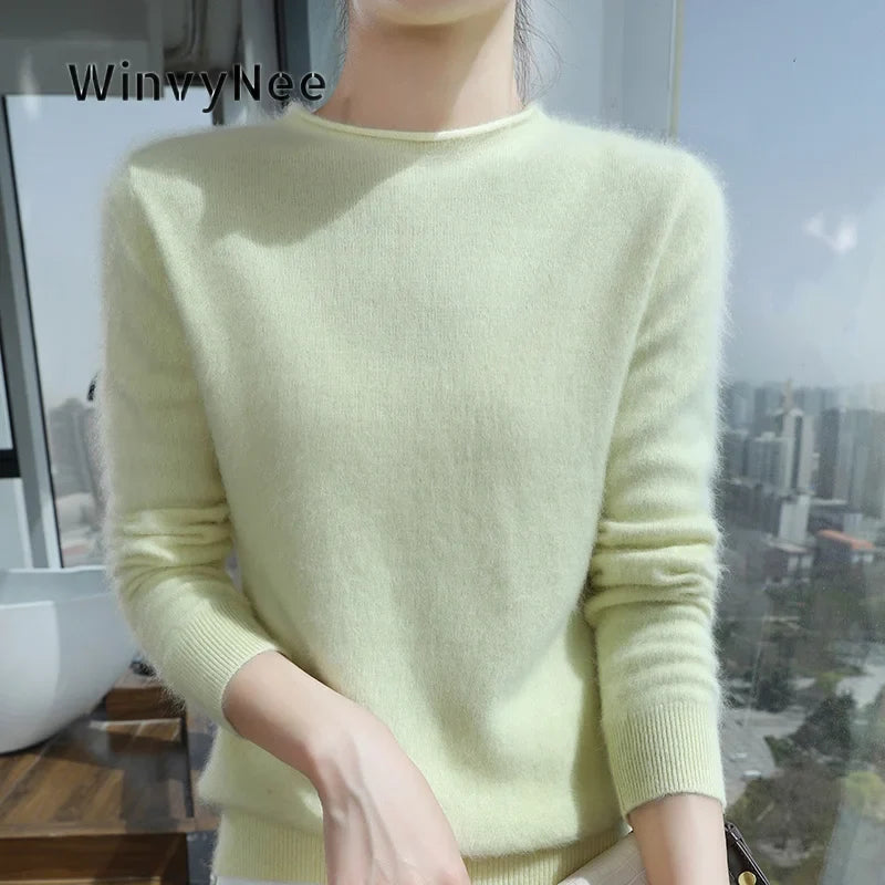 Damen Pullover Rundhals Langarm Strickpullover Weiches Material