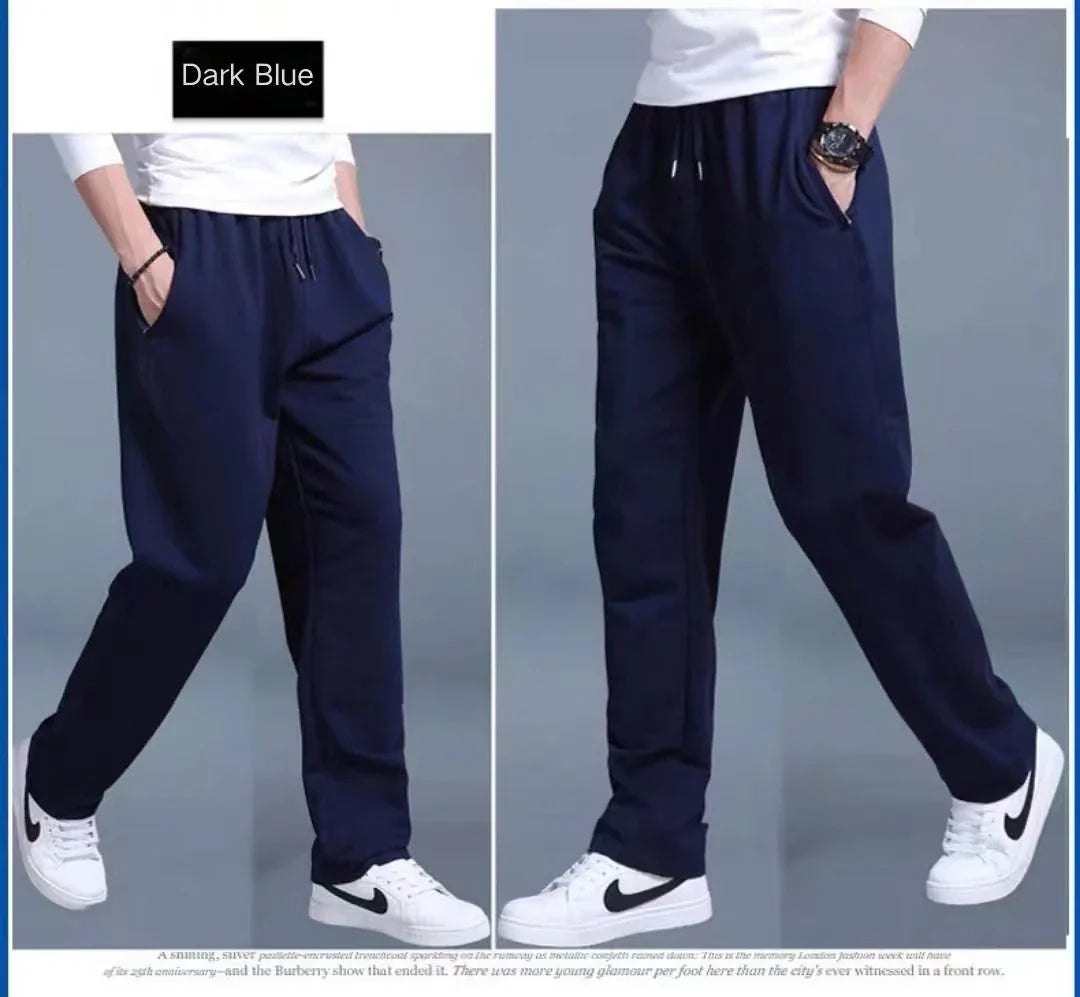 Herren Freizeithose Dunkelblau Elastischer Bund mit Kordelzug