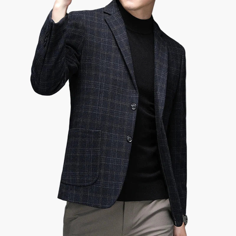 Herren Modernes Business-Sakko im klassischen Karo-Stil – Eleganter Freizeit- und Büro-Blazer