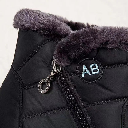 Damen Winterstiefel Warm Gefüttert Wasserdicht mit Reißverschluss – Bequeme Alltagsschuhe für kalte Tage