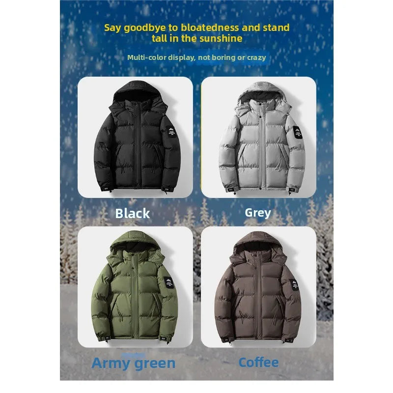 Unisex Steppjacke mit Kapuze und Reißverschluss, gesteppte Winterjacke