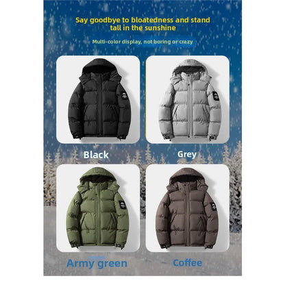 Unisex Steppjacke mit Kapuze und Reißverschluss, gesteppte Winterjacke