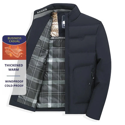 Herren Business Casual Winterjacke – Winddicht, Kältefest, Dick Gefüttert