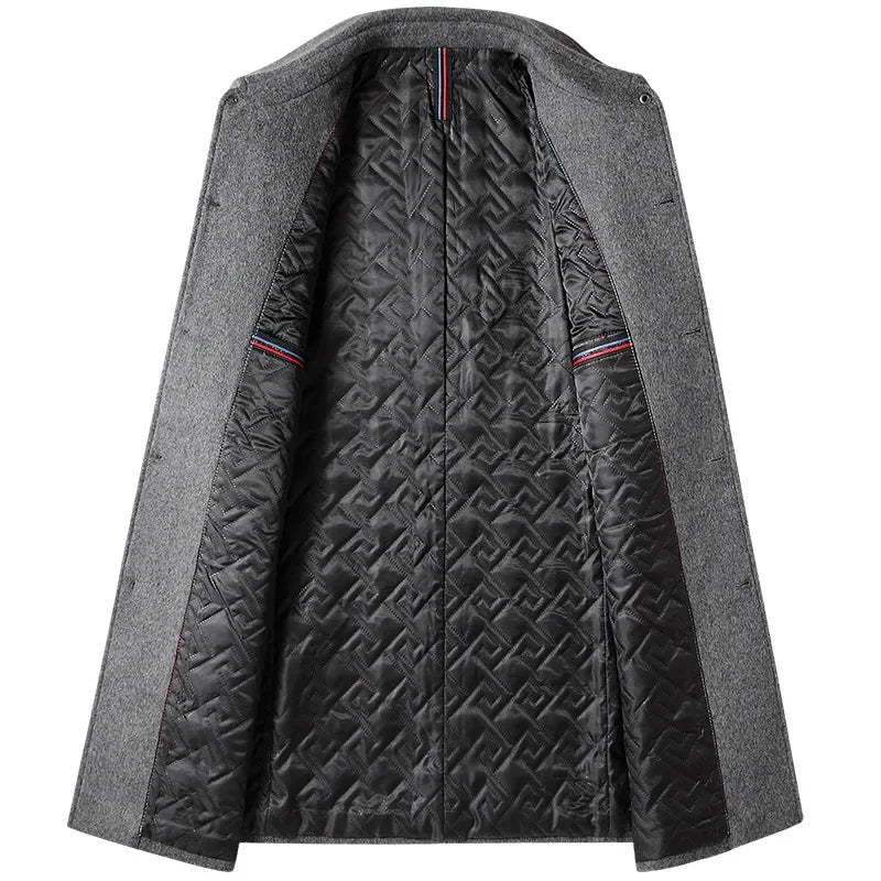 Herren Veganer Wollmantel im Koreanischen Stil – Klassische Trenchcoat-Optik für Alltag und Business