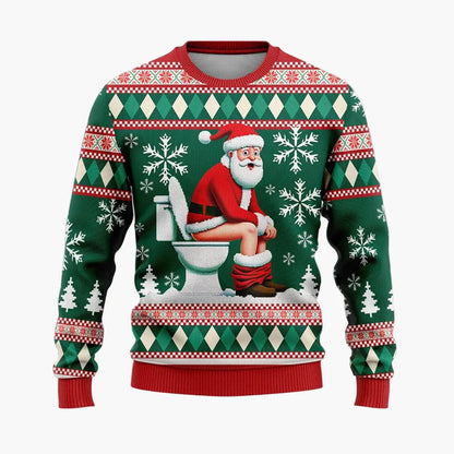 Herren Ugly Christmas Sweater Hip Hop Santa – Lustiger Weihnachtspullover für Partys