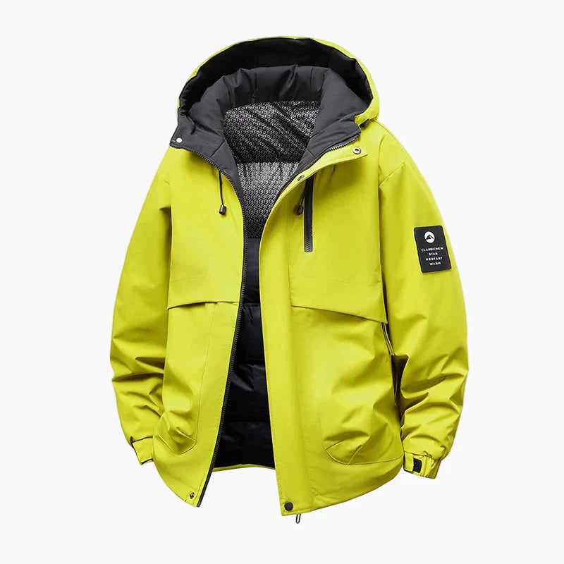 Herren Winter Outdoorjacke – Wasserdicht & Winddicht, Casual Stil, Warm gefüttert mit Kapuze