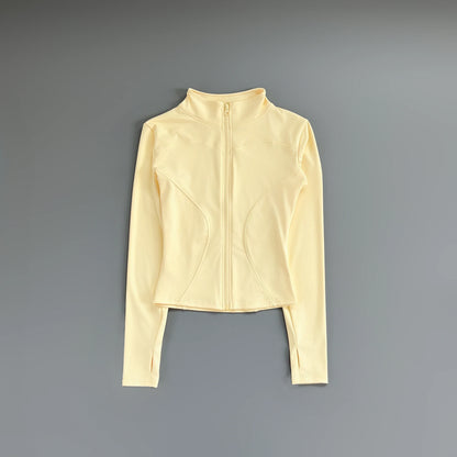 Damen Sportjacke mit Stehkragen & Reißverschluss, Langarm, schmale Passform