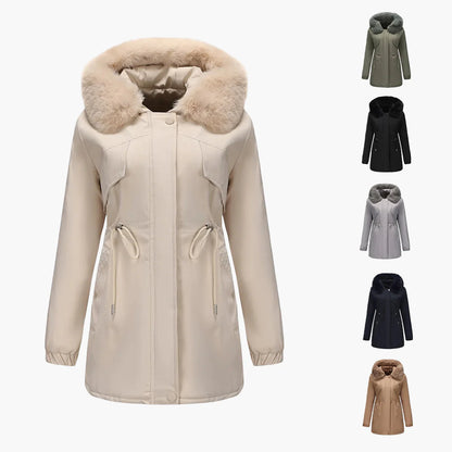 Damen Winterparka mit Kunstfellkragen – Eleganter Mantel für kalte Tage