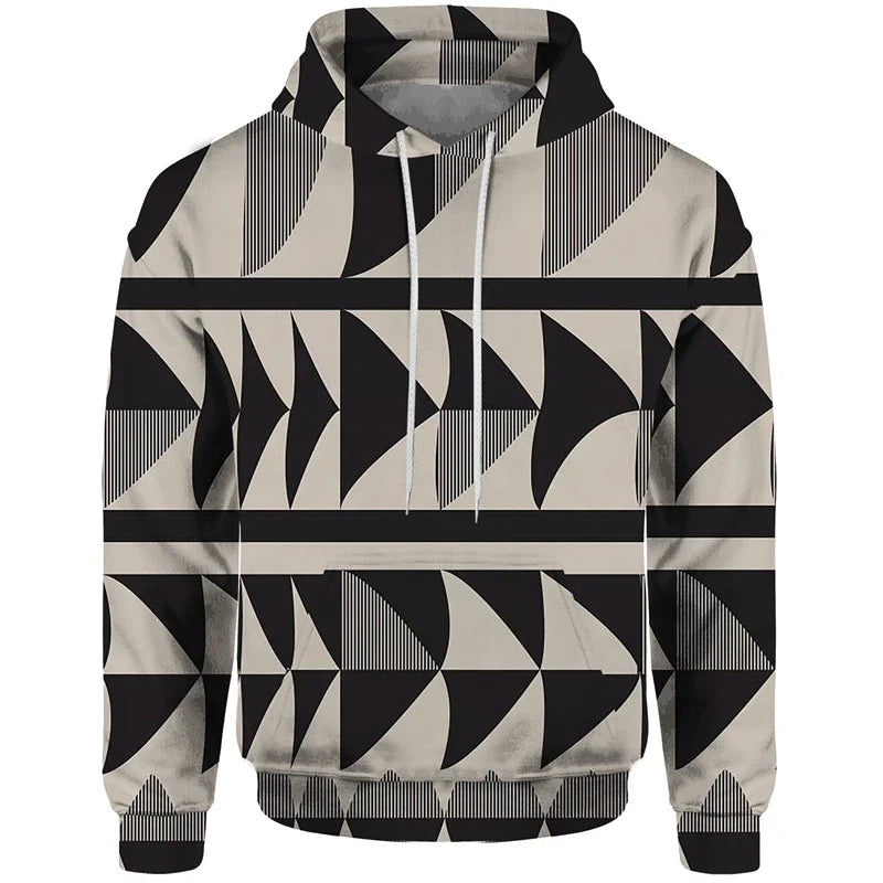 Hoodie Unisex Patchwork Muster Kordelzug Langarm