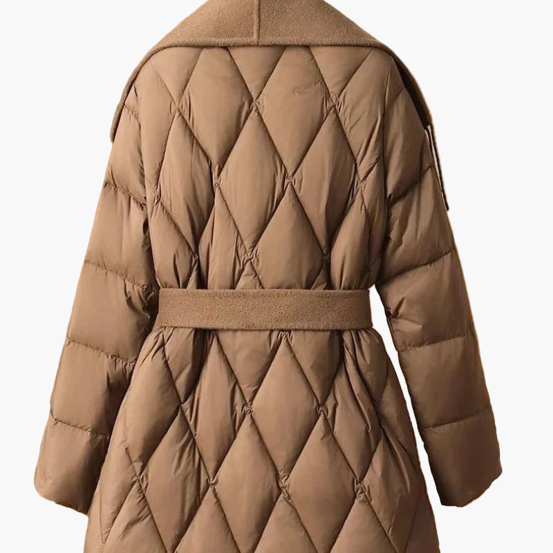 Damen Winter Steppmantel mit Veganer Wollkragen und Fransen – Modischer Koreanischer Stil, Elegant und Warm für Alltag und besondere Anlässe