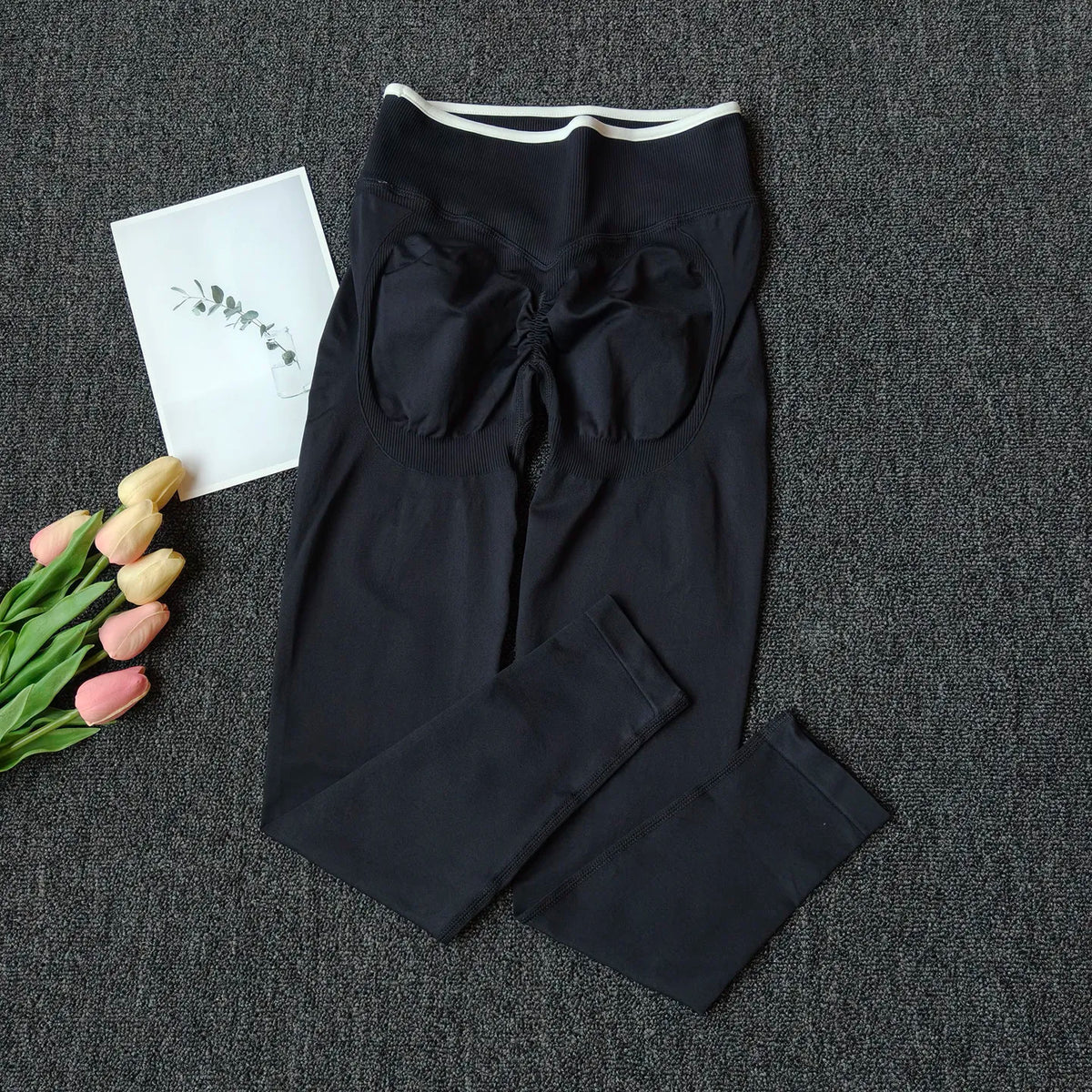 Damen Sport Leggings mit Hoher Taille, Scrunch Butt & Shaping-Effekt