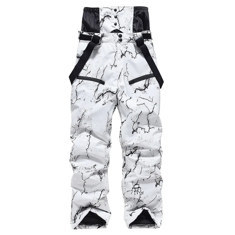 Unisex Skihose Schneehose mit Trägern in Flieder