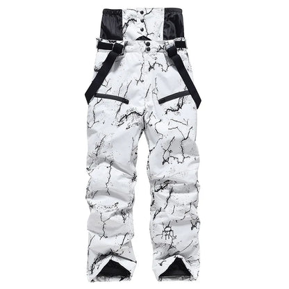 Unisex Skihose Schneehose mit Trägern in Flieder