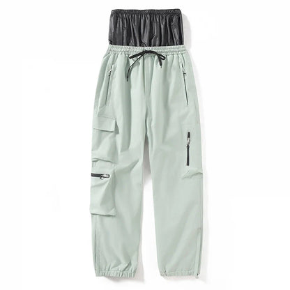 Unisex Cargohose mit Reißverschlüssen und Kordelzug