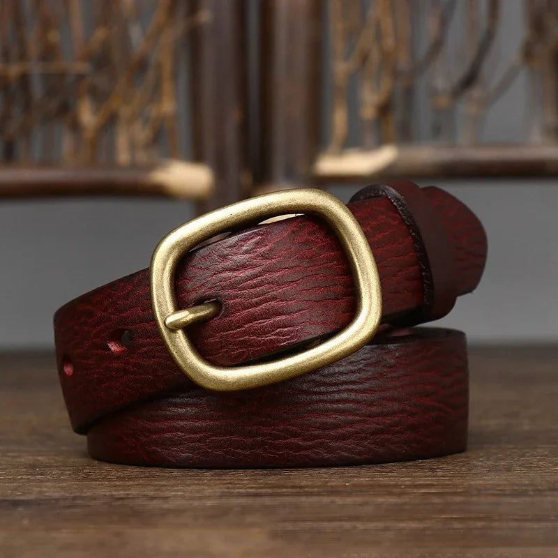 Unisex Gürtel aus strukturiertem Material mit goldfarbener Metallschnalle
