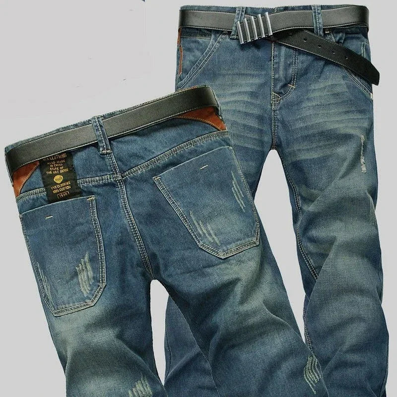 Herren Jeanshose im Used-Look, gerades Bein, mittlere Bundhöhe