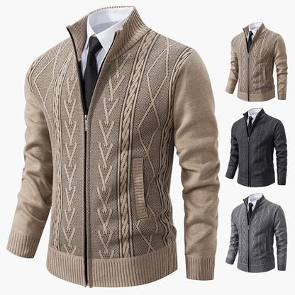 Herren Strickjacke im Business-Stil mit Reißverschluss – Elegante Freizeit- und Büromode