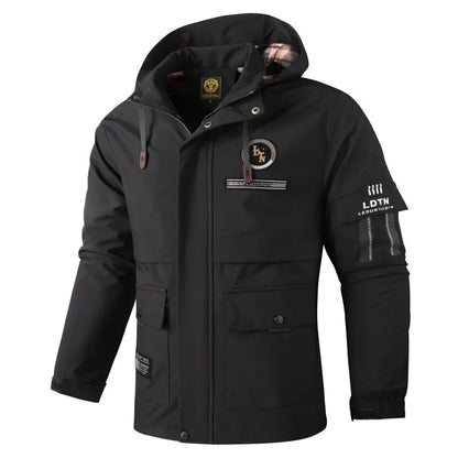 Herren Jacke mit Kapuze & Mehreren Taschen - Casual Windjacke