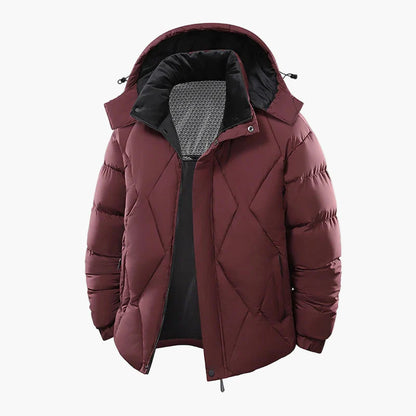 Herren Winter Steppjacke mit Kapuze – Outdoor Warmjacke für Freizeit und Sport