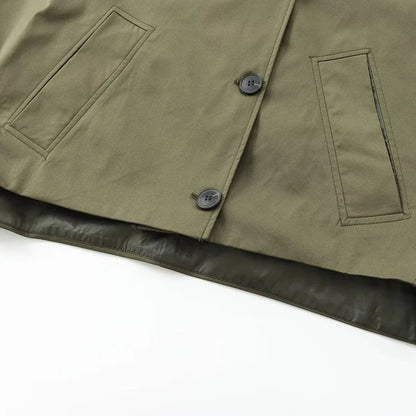 Kurze Jacke mit Kapuze für Damen, lockere Passform, olivgrün