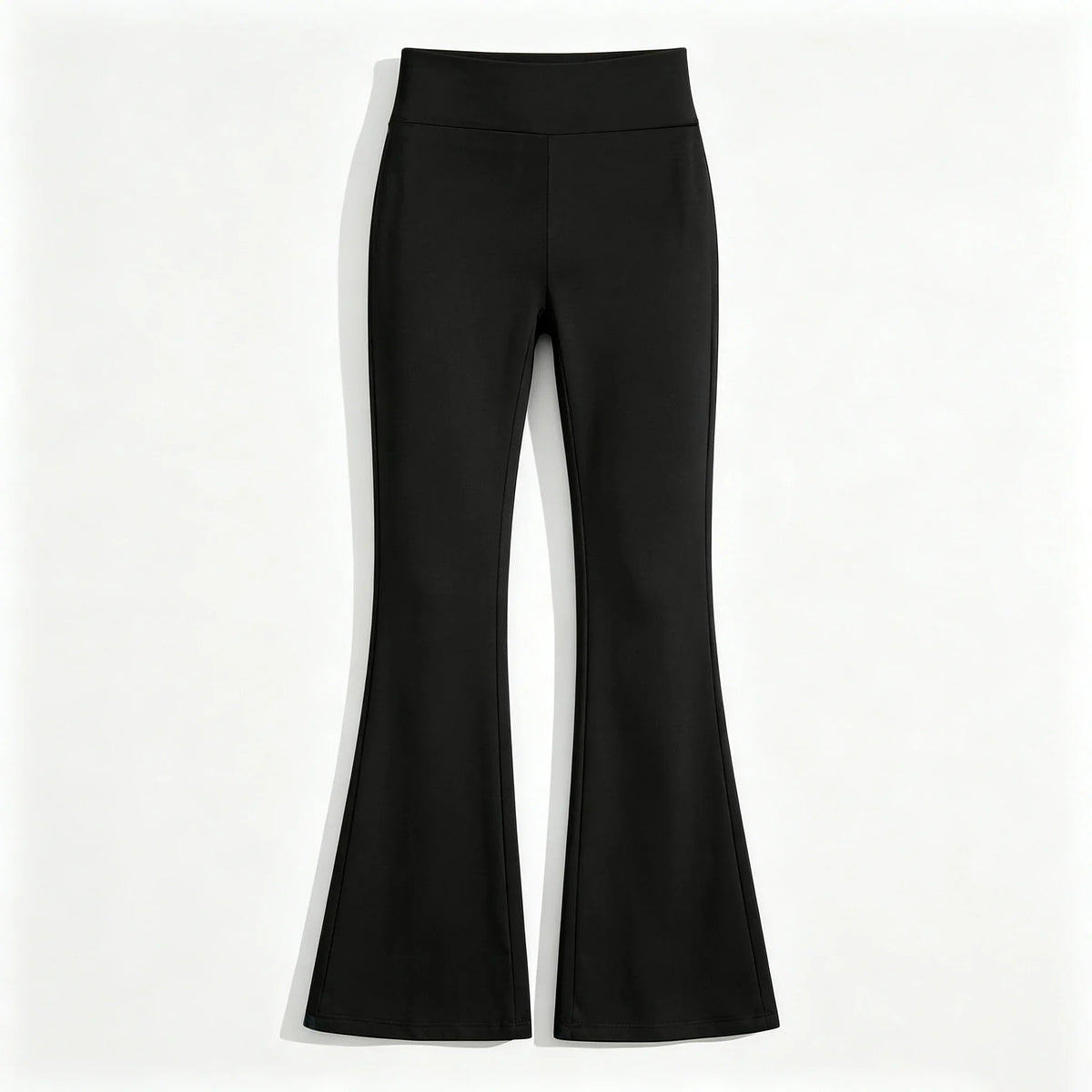Damen Schlaghose Schwarz mit Hohem Bund – Ausgestellte Hose