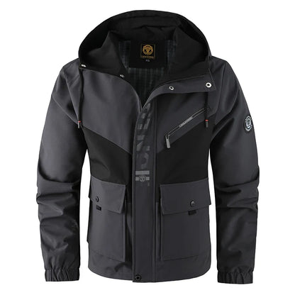 Herren Outdoor Jacke mit Kapuze & Reißverschluss Mehrfarbig