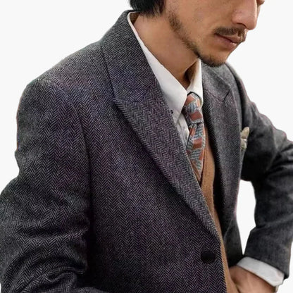 Herren Business Anzug – Klassischer Herringbone Stil für Büro und festliche Anlässe