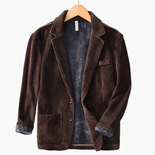 Herren Cord Sakko Blazer Freizeit Vintage Stil Winterjacke