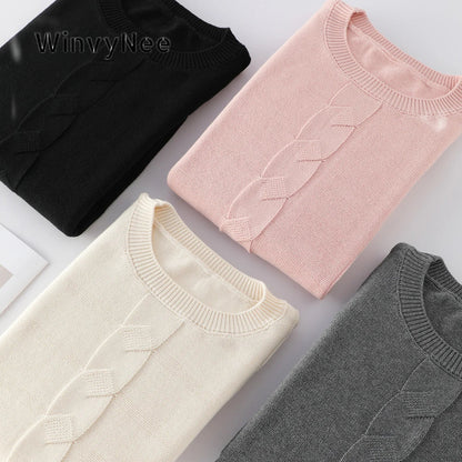 Damen Strickpullover Rundhals mit Zopfmuster Rosa