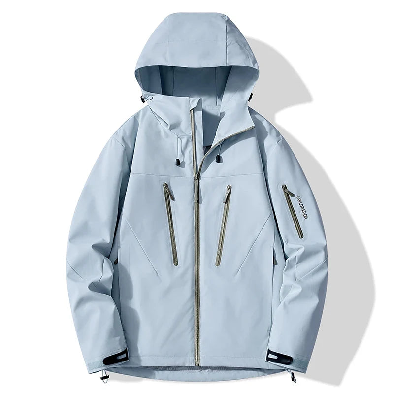 Unisex Outdoor-Jacke mit Kapuze & Reißverschlusstaschen