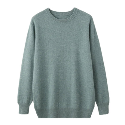 Herren Rundhals Pullover Langarm Feinstrick Basic