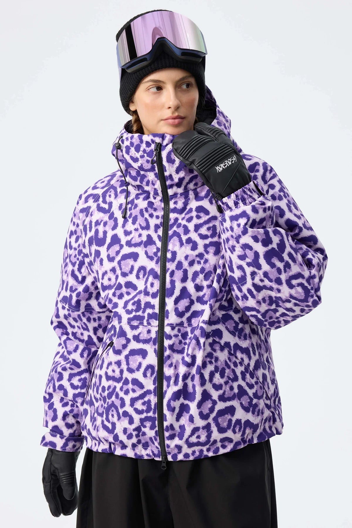 Winter Sportjacke mit Kapuze für Damen, Rosa