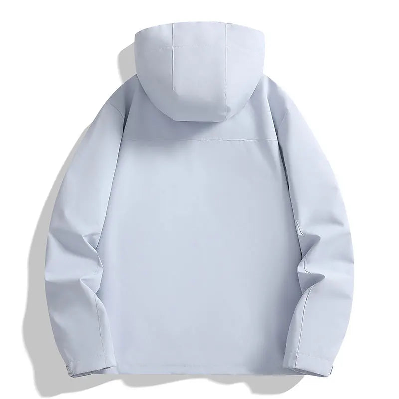 Unisex Outdoor Jacke mit Kapuze und Reißverschluss, warm gefüttert
