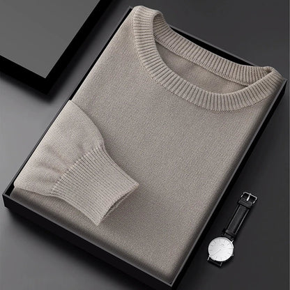 Herren Rundhals Pullover Strickpullover Langarm Feinstrick