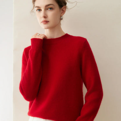 Damen Pullover Rundhals Langarm Weiches Material
