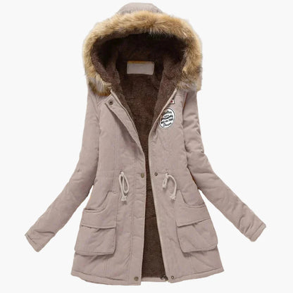 Damen Winterparka mit Kunstfellkapuze – Modischer Koreanischer Stil, Warm & Gefüttert, Alltag & Outdoor