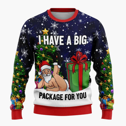 Herren Lustiger Weihnachts-Pullover mit frechem Santa-Motiv – Perfekt für Ugly Christmas Sweater Partys