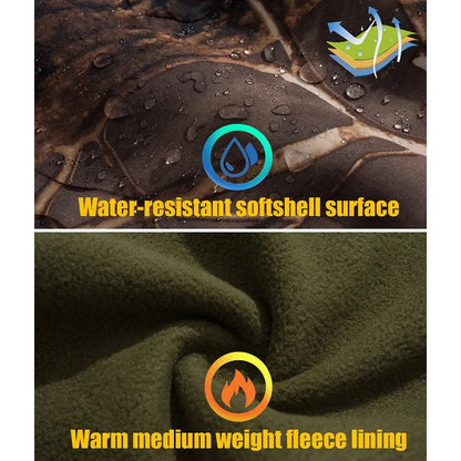Tarnmuster Outdoorjacke mit Kapuze für Herren, Softshell, diverse Designs