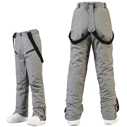 Unisex Skihose Schneehose mit Trägern in Flieder
