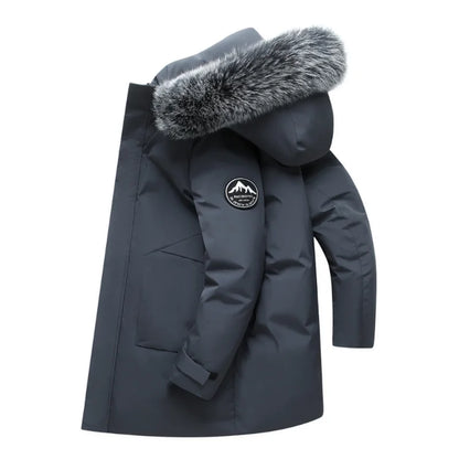 Winterparka Herren mit Kapuze & Fellbesatz - Warm Gefüttert
