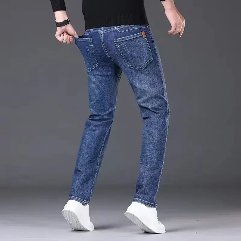 Herren Jeans Hose Straight Fit Dunkelblau Blau Schwarz mit 5 Taschen