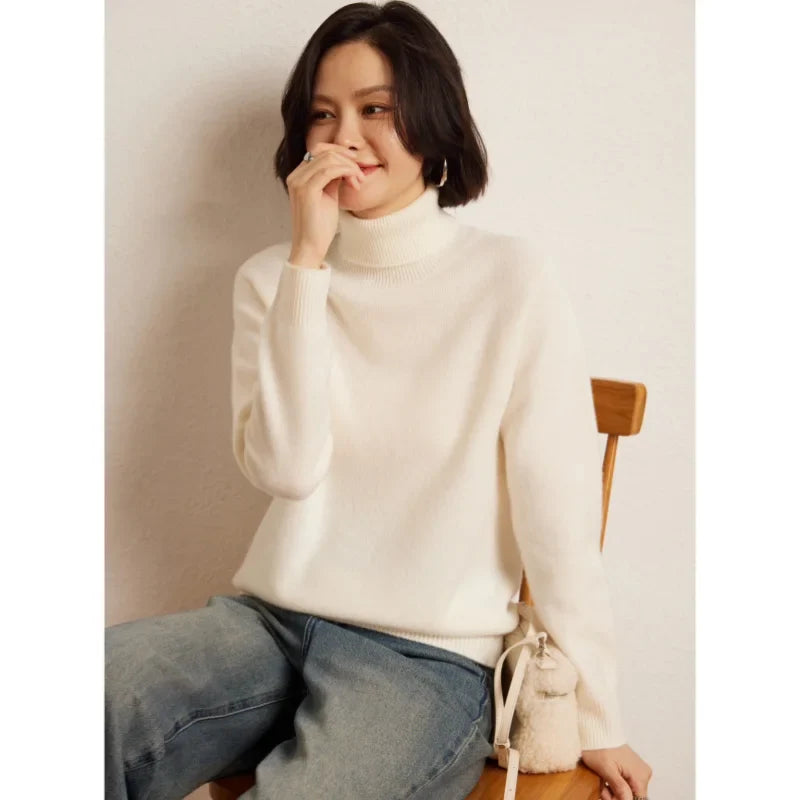 Damen Rollkragenpullover, langärmlig, weiches Material