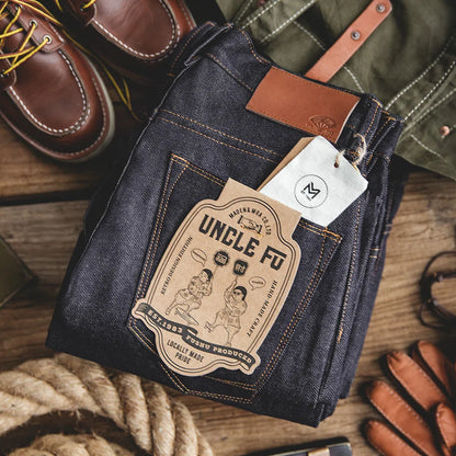 Herren Jeanshose Dunkelblau Regular Fit Hochwasser-Look mit Krempelbund